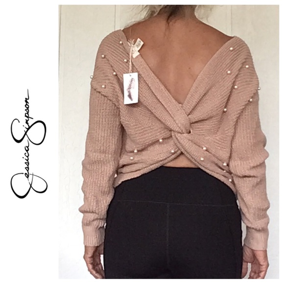JESSICA SIMPSON KNIT PEARL SWEATER NWT EXTRA SMALL - Picture 2 of 11